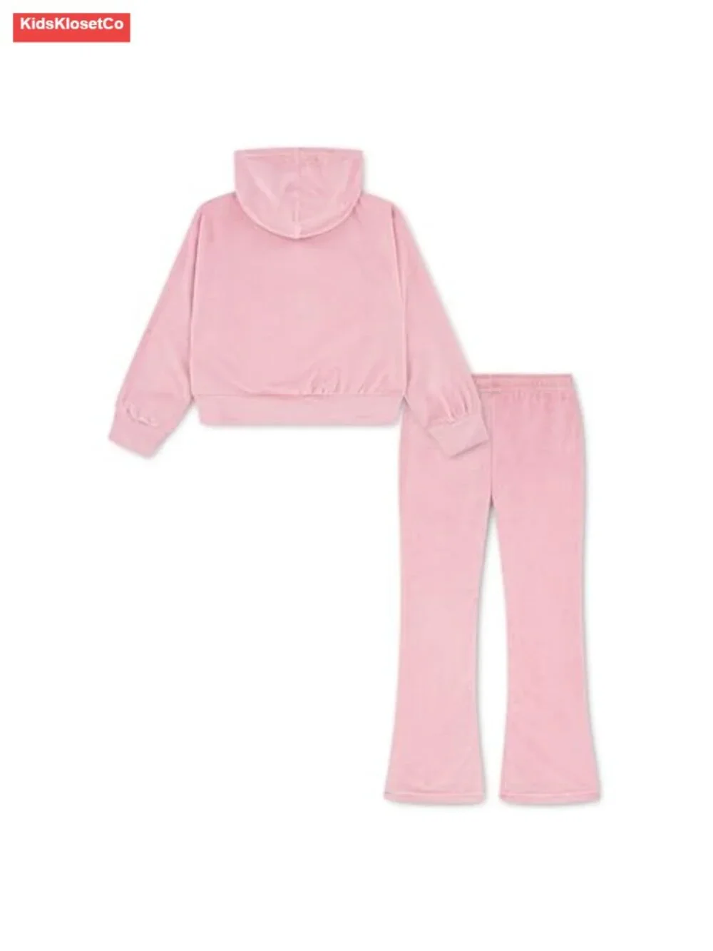 Velour Pullover Hoodie & Flare Legging Set for Girls